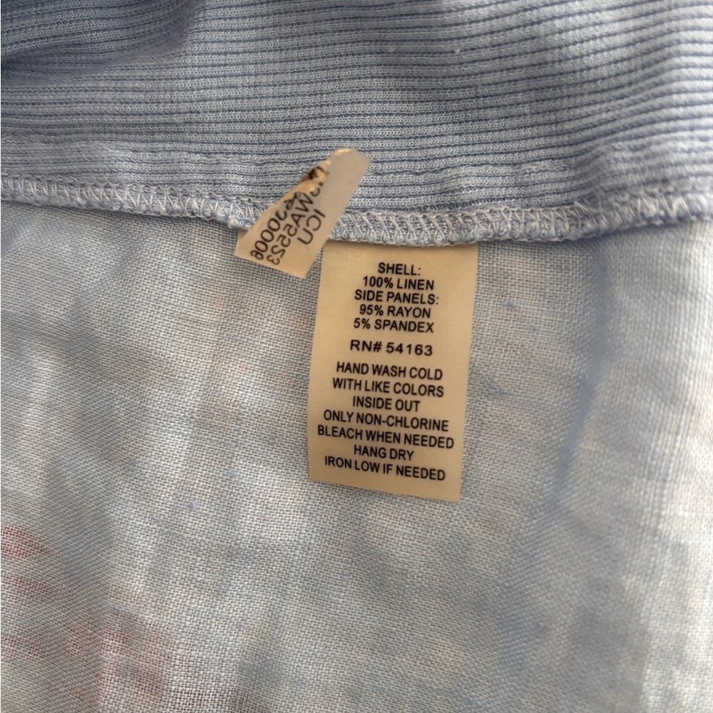 Calvin Klein Sky Blue Linen Medium Button-Up Blouse Women’s - Picture 8 of 10